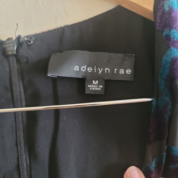 Adelyn Rae, Velvet Burnout Romper, Black/Blue/Purple, Size Medium - Picture 5 of 13